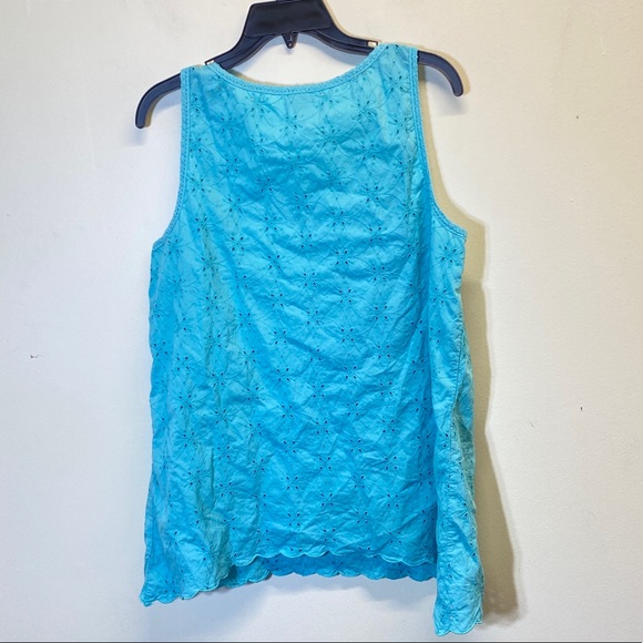 J. Jill 100% Cotton Lightweight  Blue Top Sleeveless Size M - Picture 7 of 8
